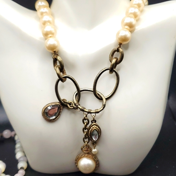 Rennasaince pearl‎ dangle necklace elegance N3324 - Picture 1 of 3